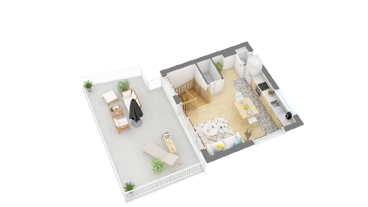 Maisons Privat - maison neuve vendée _bretignollaise_brillant_toiture_mixte-g1-axo_etage