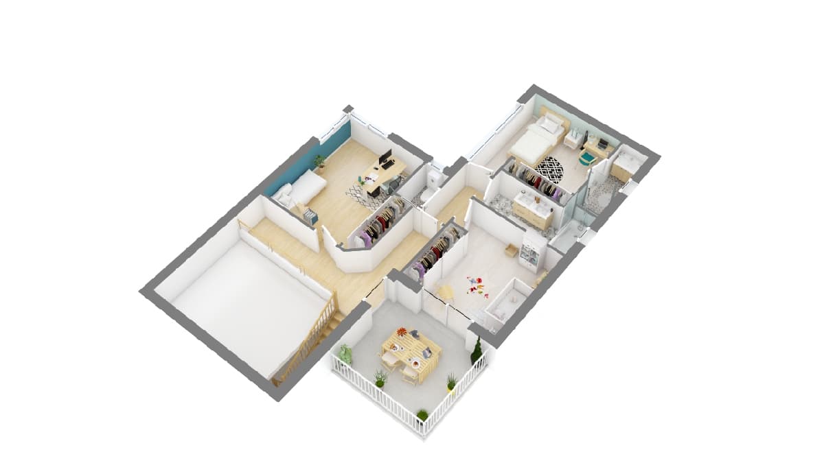 Maisons Privat - maison neuve vendée _louinium_contemporaine-g1-axo_etage